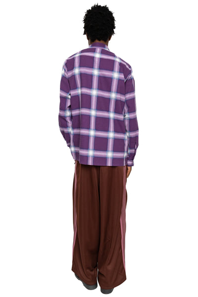 One-Up Shirt Printed Flannel Plaid - Purple