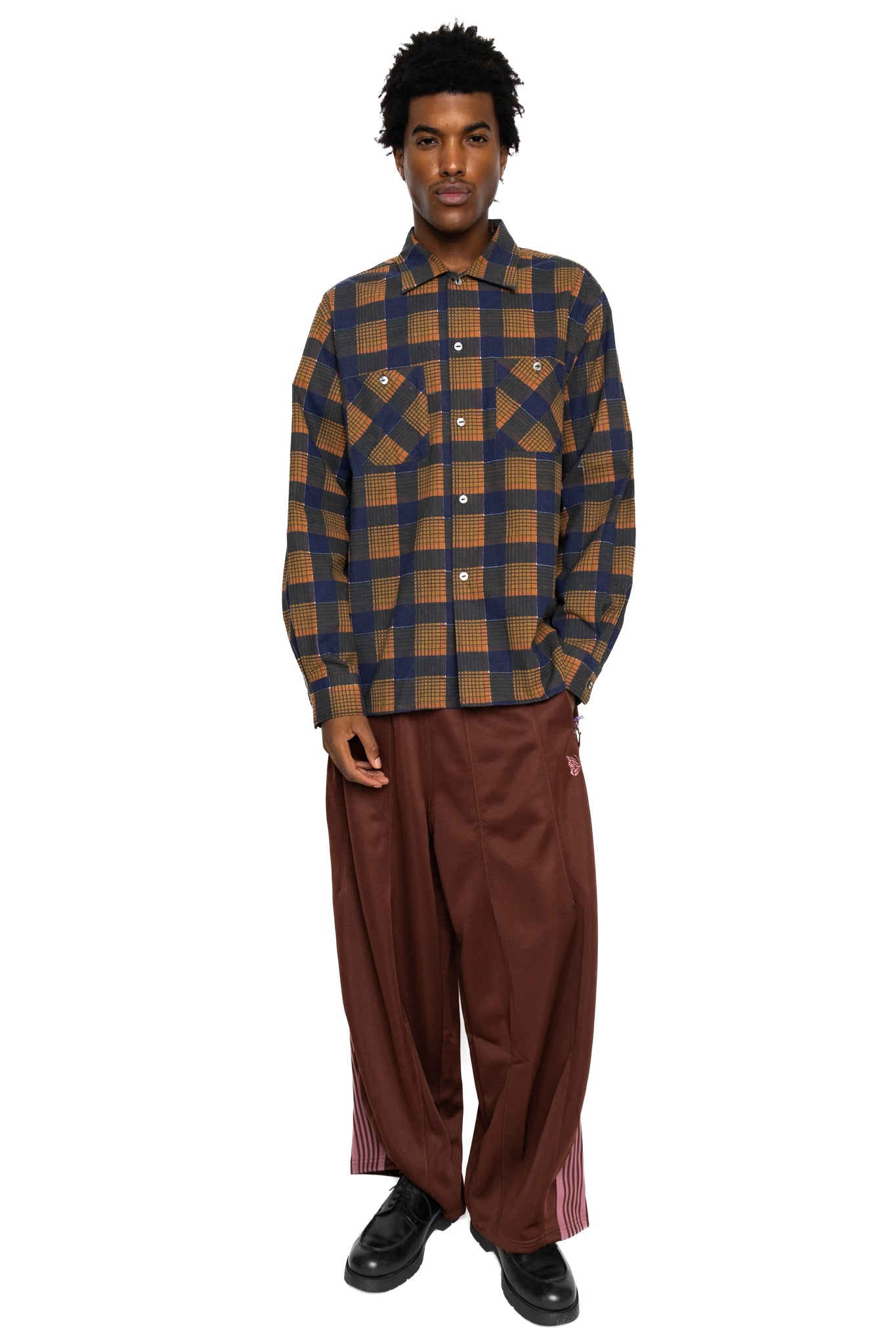 One-Up Shirt Printed Flannel Plaid - Brown