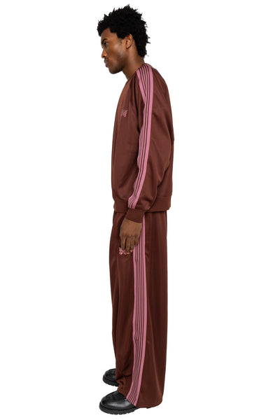 Track Crew Neck Shirt Poly Smooth - Brown
