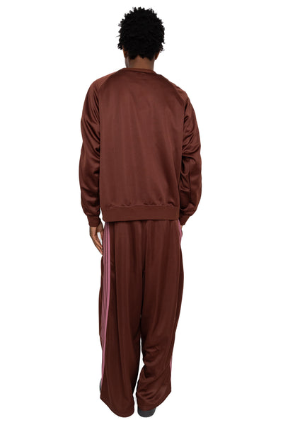 Track Crew Neck Shirt Poly Smooth - Brown