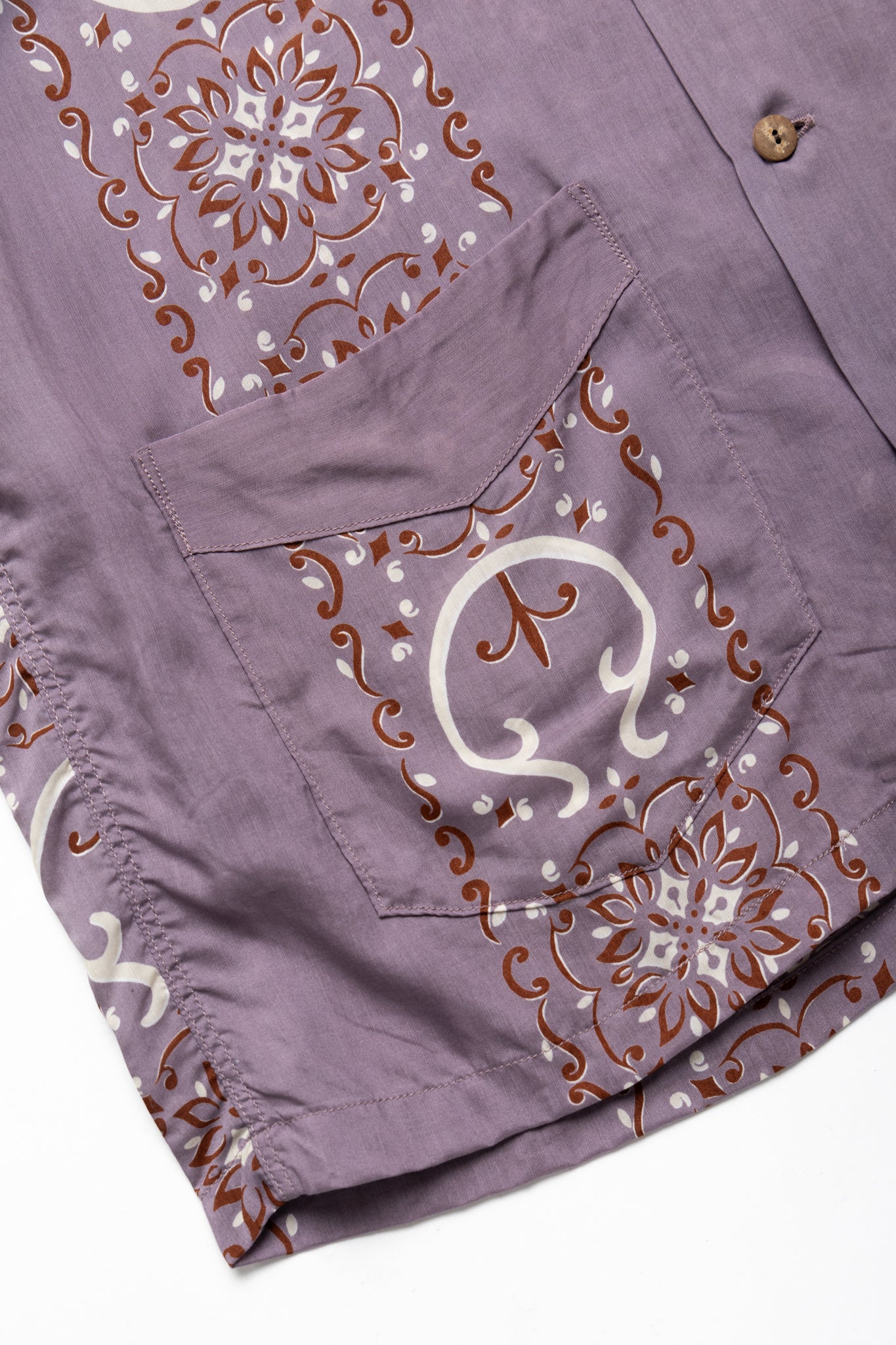 Silk Rayon HAVANANAJA WRANGLE Collar CUBA Shirt - Light Purple
