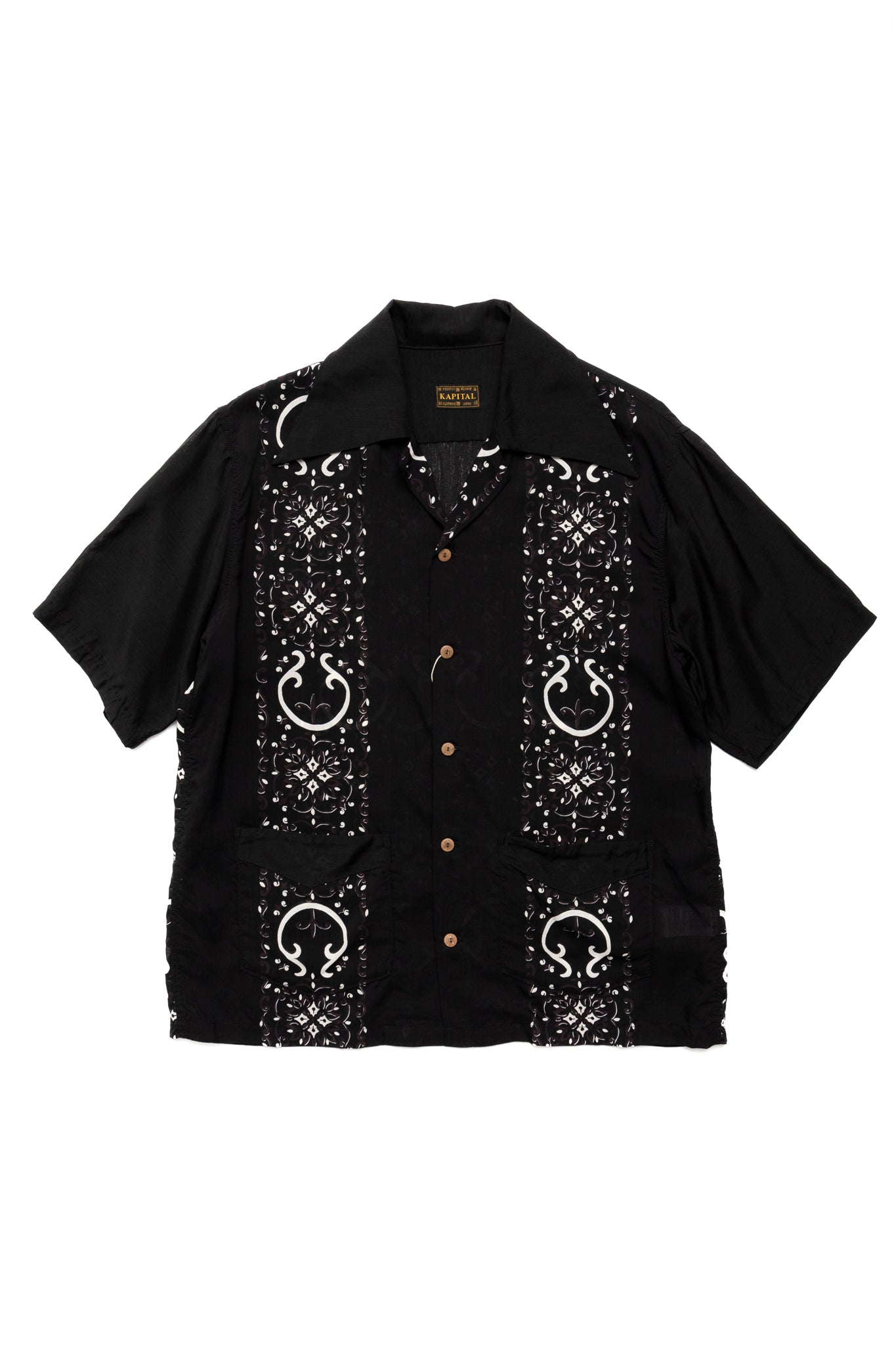 Silk Rayon HAVANANAJA WRANGLE Collar CUBA Shirt - Black