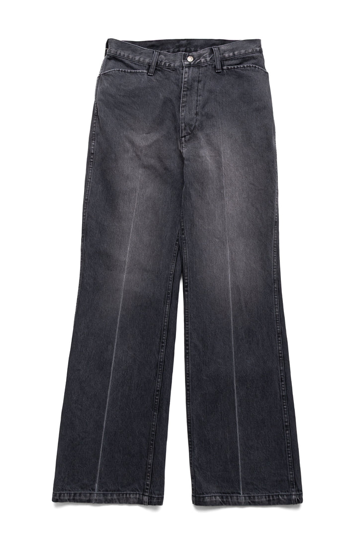 Kapital 14oz BLKxBLK Denim 5P FRISKO (Center Pleat) – BLUE IN