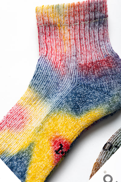 Hemp Organic Cotton Pile Ankle Socks "Tie Dye"