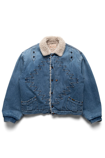 Kapital 12.5oz Broken Denim x Boa Fleece Thunderbird JKT