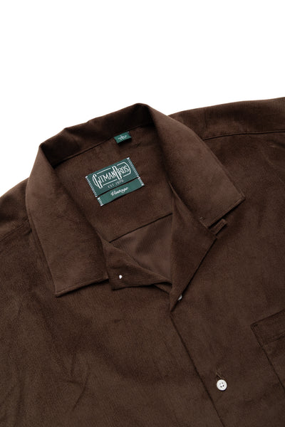 L/S Camp Shirt With 1 Pocket - Dark Brown Thin Wale Corduroy