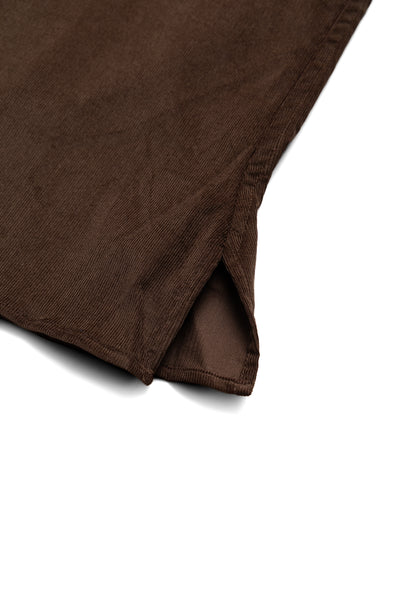 L/S Camp Shirt With 1 Pocket - Dark Brown Thin Wale Corduroy