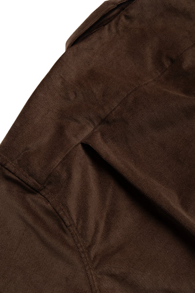 L/S Camp Shirt With 1 Pocket - Dark Brown Thin Wale Corduroy