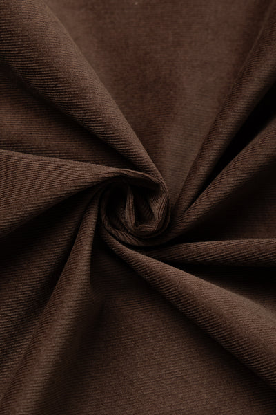 L/S Camp Shirt With 1 Pocket - Dark Brown Thin Wale Corduroy