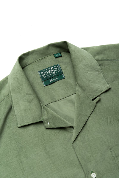 L/S Camp Shirt With 1 Pocket - Sage Thin Wale Corduroy