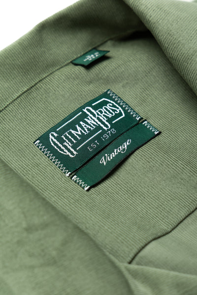 L/S Camp Shirt With 1 Pocket - Sage Thin Wale Corduroy