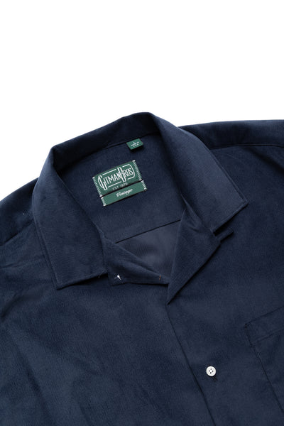 L/S Camp Shirt With 1 Pocket - Navy Thin Wale Corduroy
