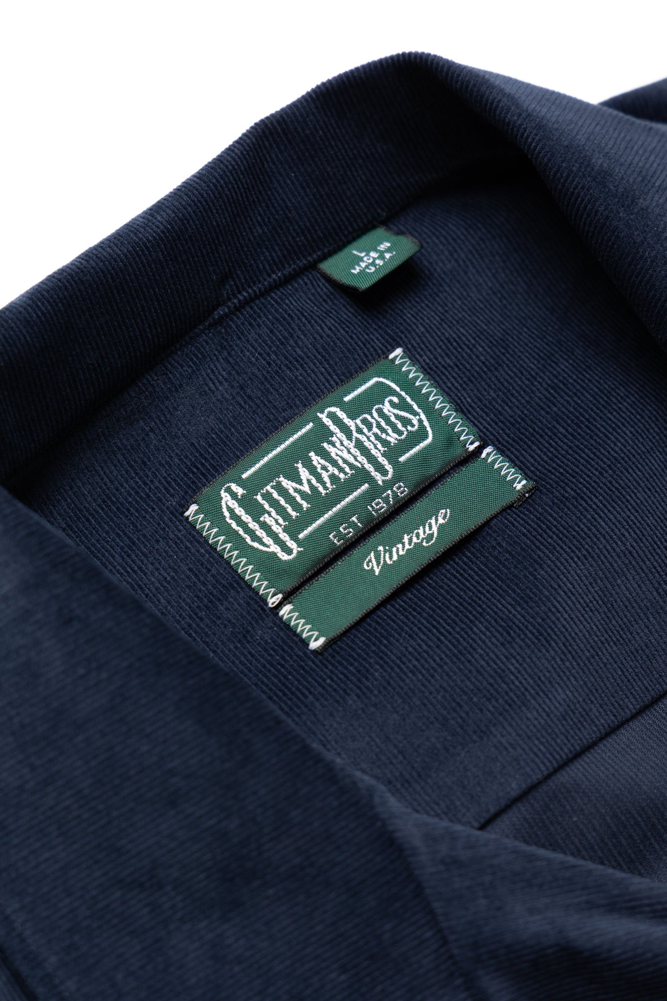 L/S Camp Shirt With 1 Pocket - Navy Thin Wale Corduroy