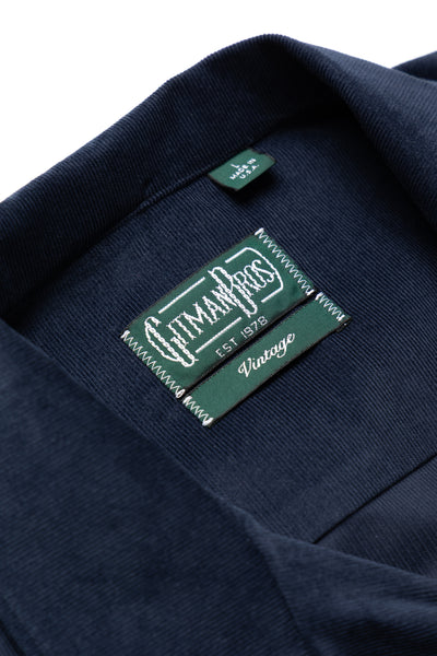 L/S Camp Shirt With 1 Pocket - Navy Thin Wale Corduroy