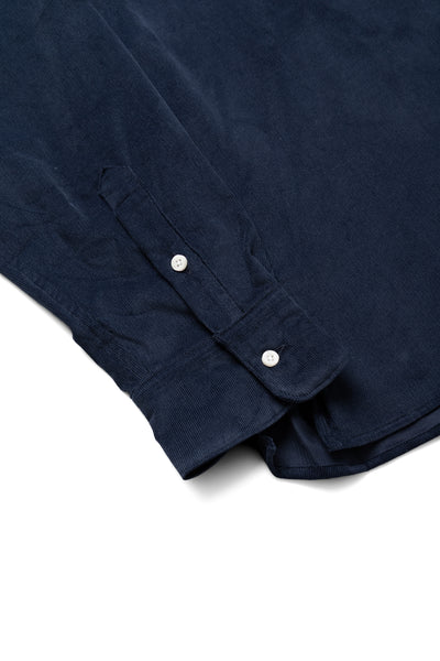 L/S Camp Shirt With 1 Pocket - Navy Thin Wale Corduroy