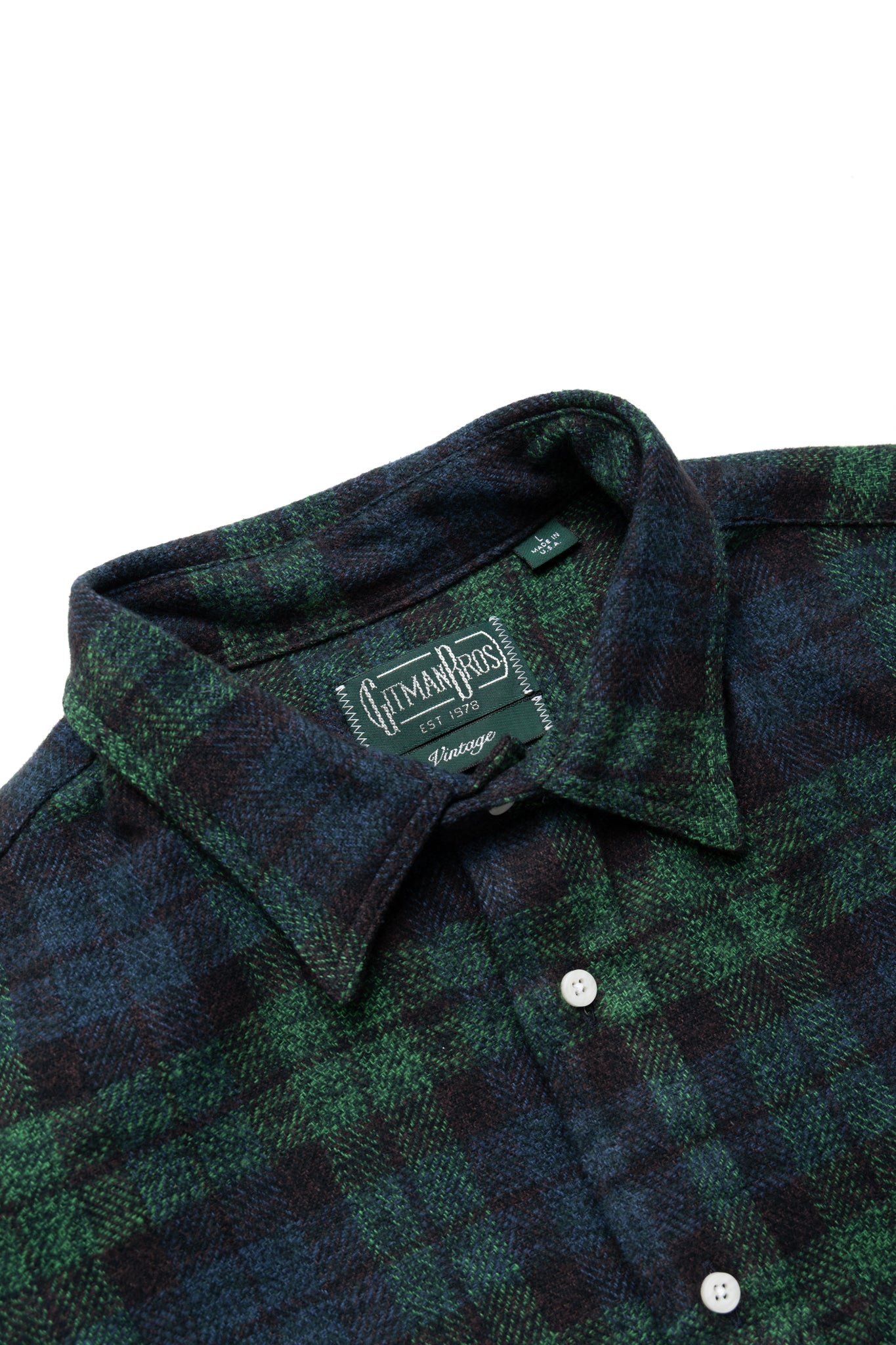 L/S 2 Pocket Work Shirt - Blackwatch Cotton Tweed Check
