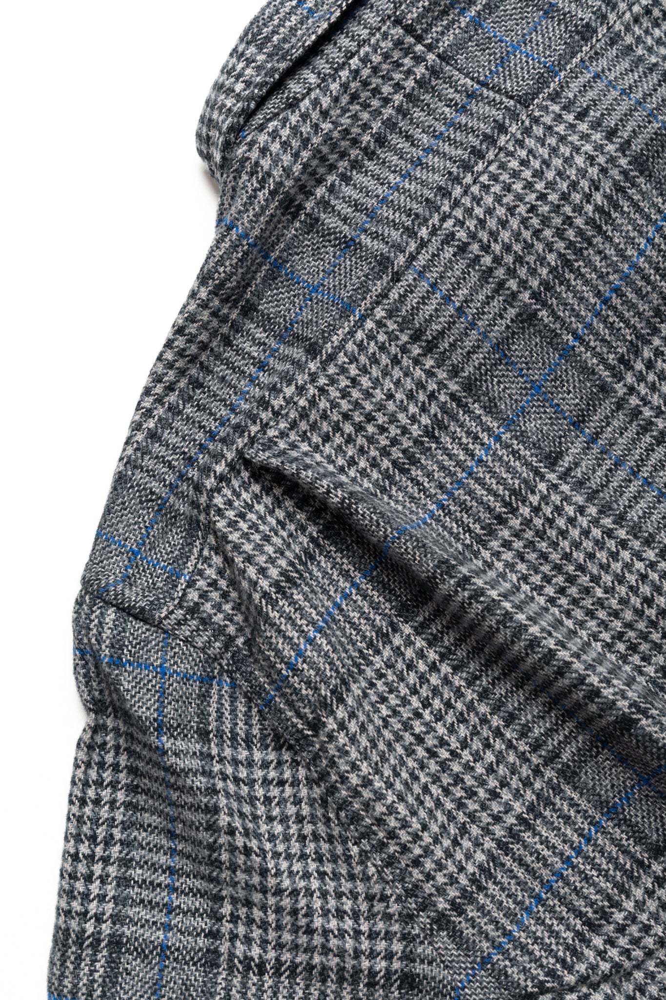 L/S 2 Pocket Work Shirt - Grey Cotton Tweed Check