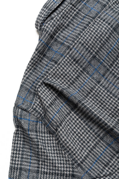 L/S 2 Pocket Work Shirt - Grey Cotton Tweed Check