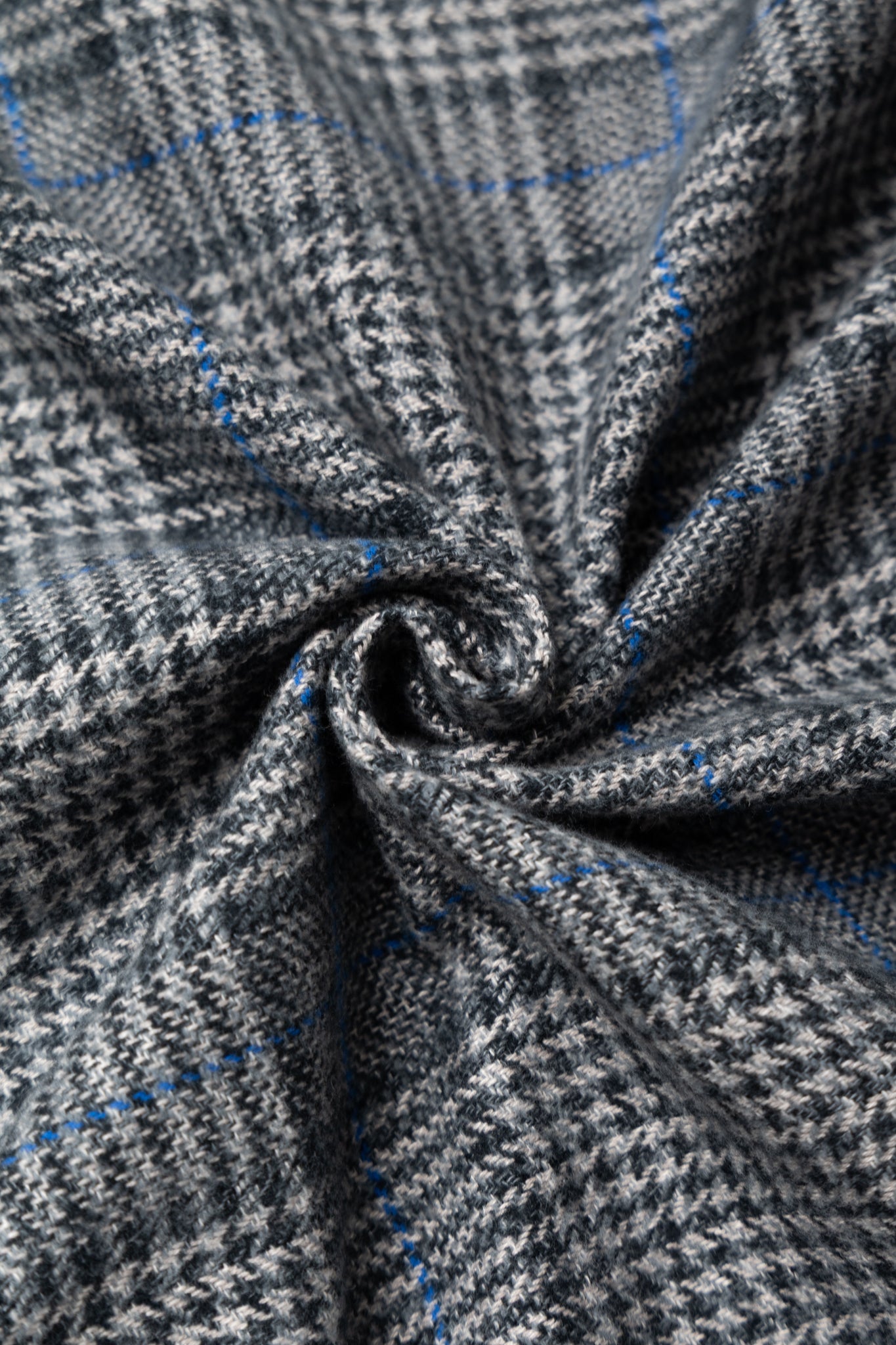L/S 2 Pocket Work Shirt - Grey Cotton Tweed Check