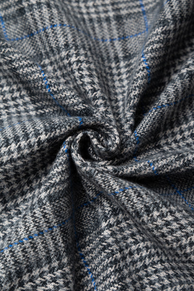 L/S 2 Pocket Work Shirt - Grey Cotton Tweed Check