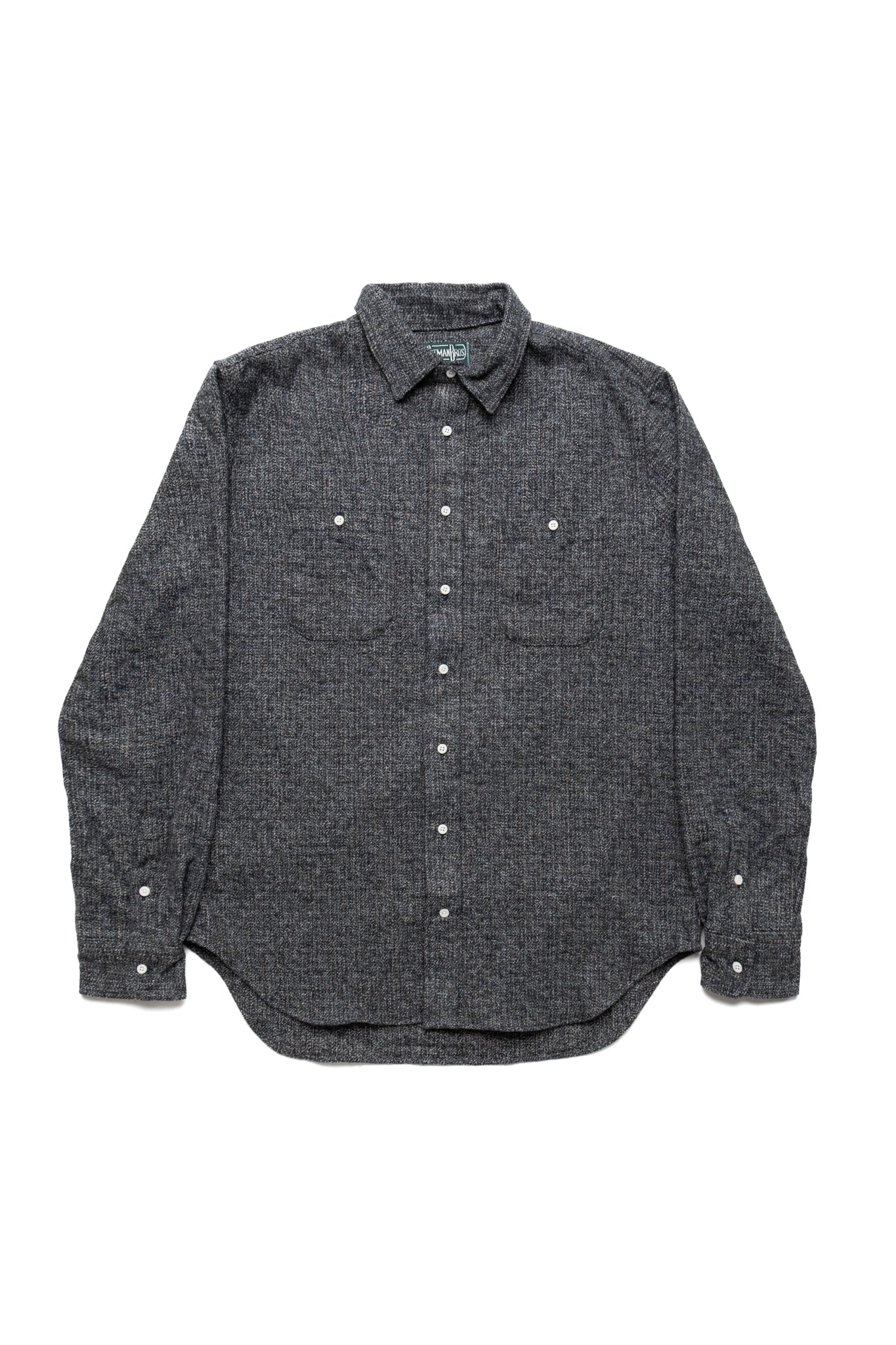 L/S 2 Pocket Work Shirt - Grey Cotton Tweed