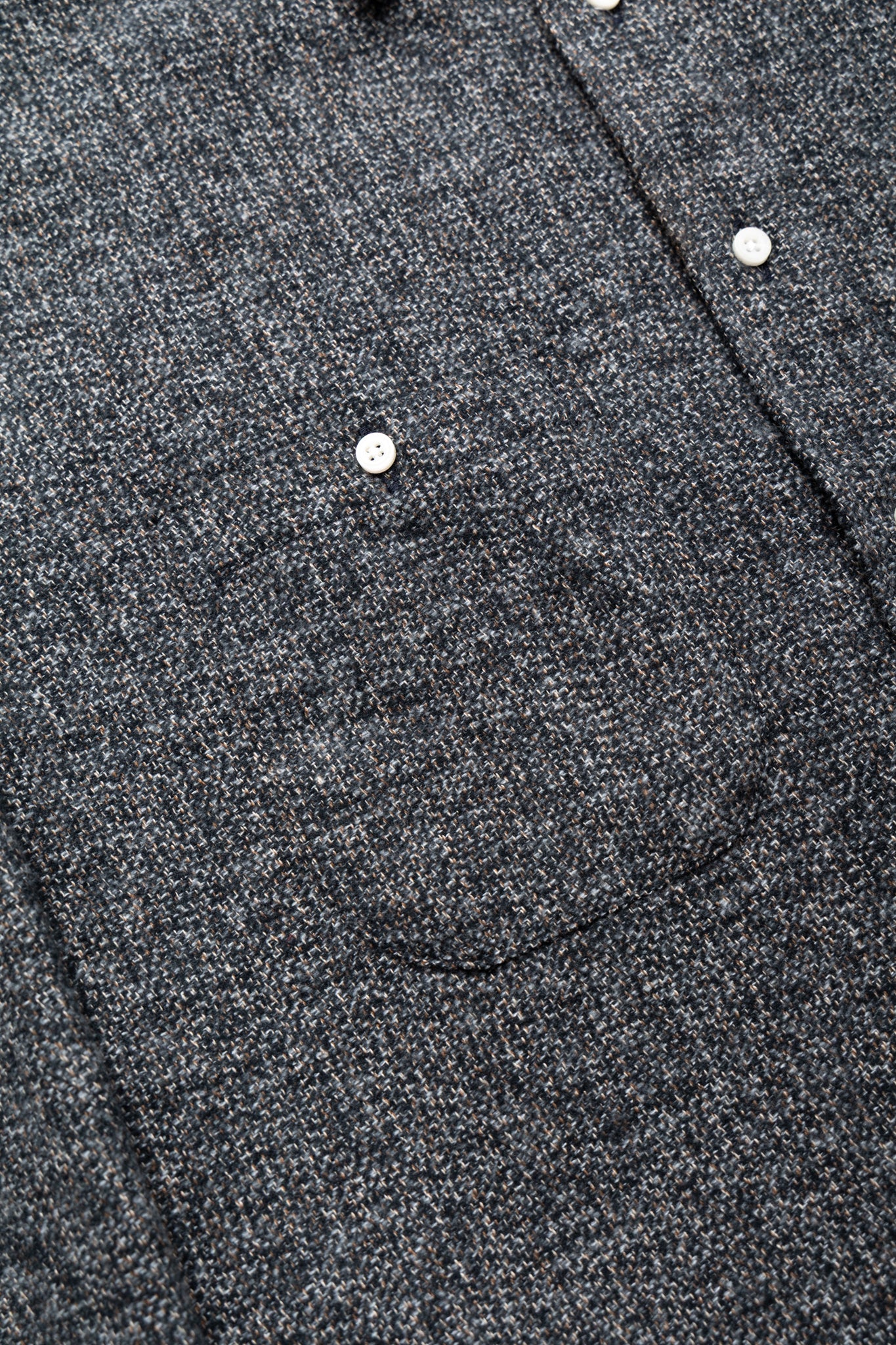 L/S 2 Pocket Work Shirt - Grey Cotton Tweed