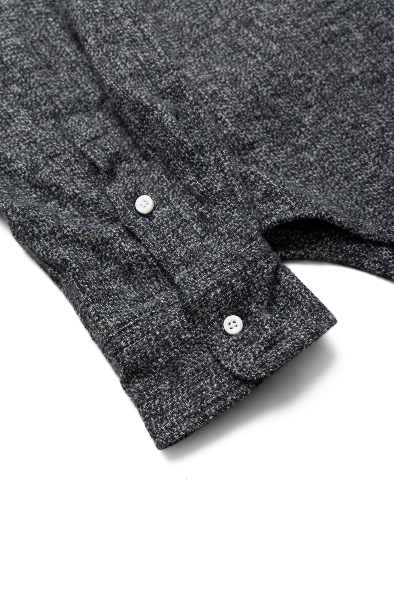 L/S 2 Pocket Work Shirt - Grey Cotton Tweed