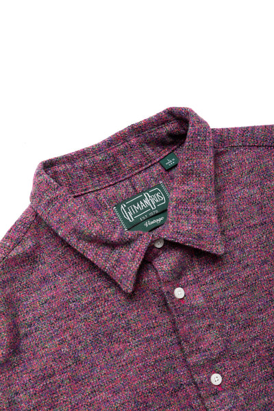 L/S 2 Pocket Work Shirt - Purple Cotton Tweed