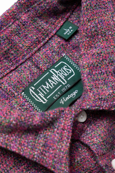 L/S 2 Pocket Work Shirt - Purple Cotton Tweed