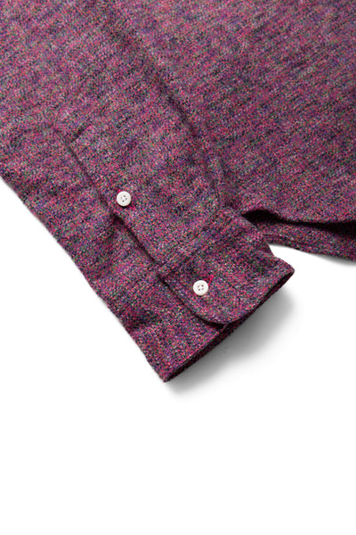 L/S 2 Pocket Work Shirt - Purple Cotton Tweed