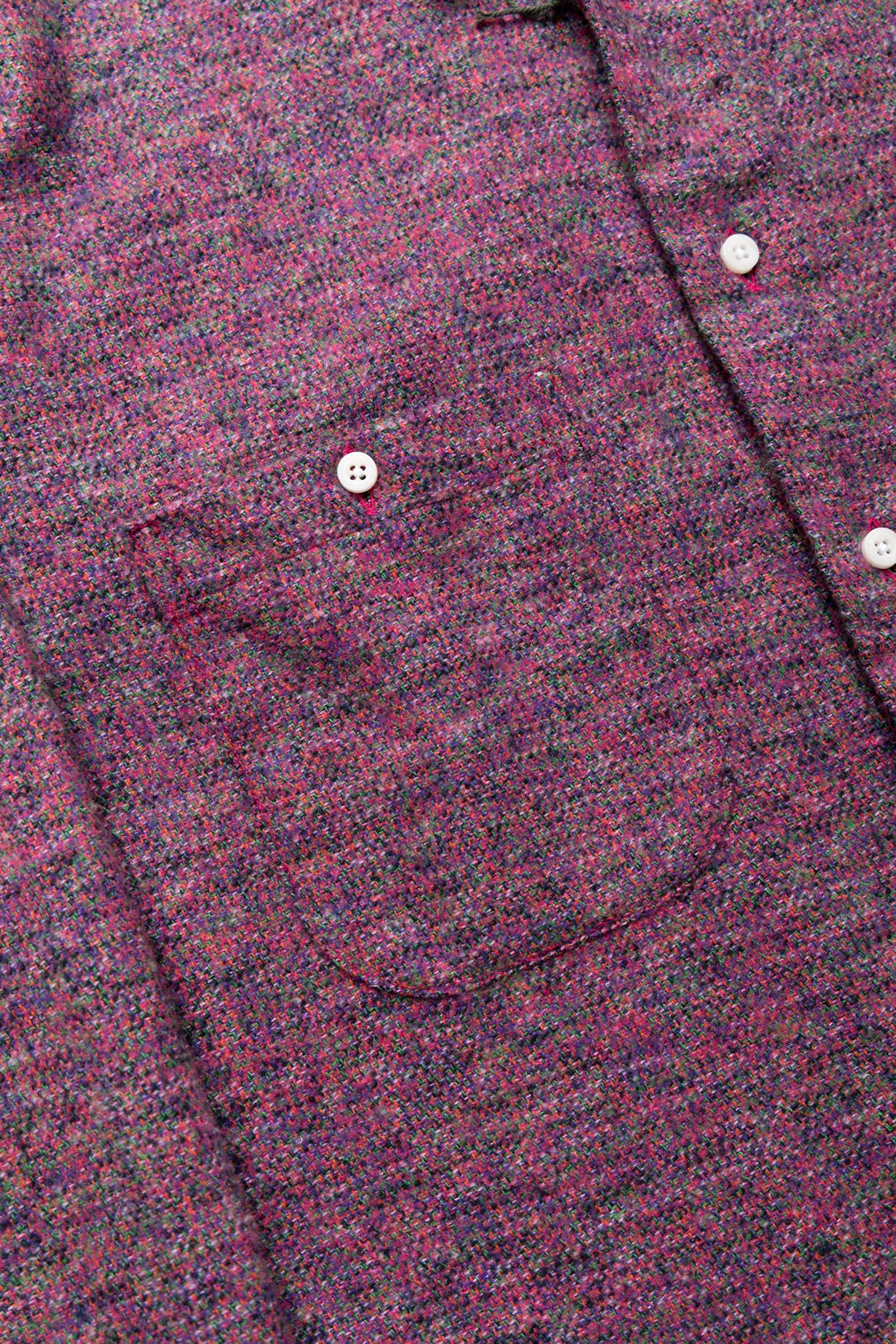 L/S 2 Pocket Work Shirt - Purple Cotton Tweed