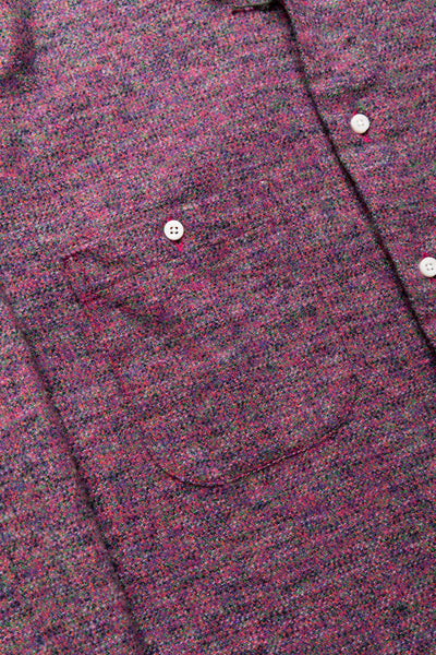 L/S 2 Pocket Work Shirt - Purple Cotton Tweed