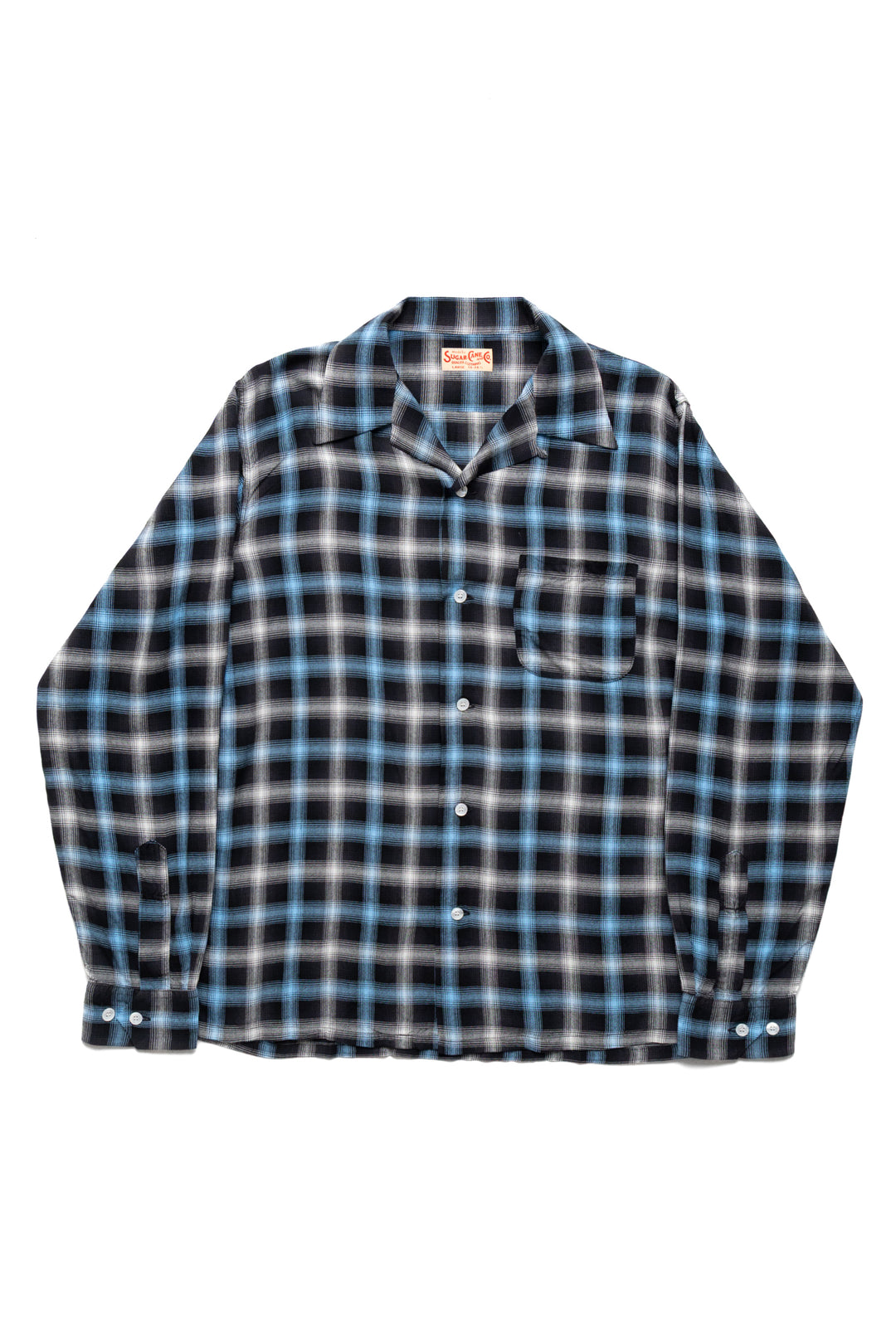Sugar Cane Rayon Ombre Check L/S Open Shirt - Blue – BLUE IN GREEN