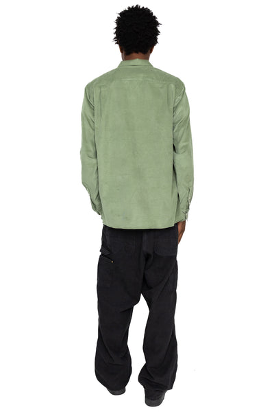 L/S Camp Shirt With 1 Pocket - Sage Thin Wale Corduroy