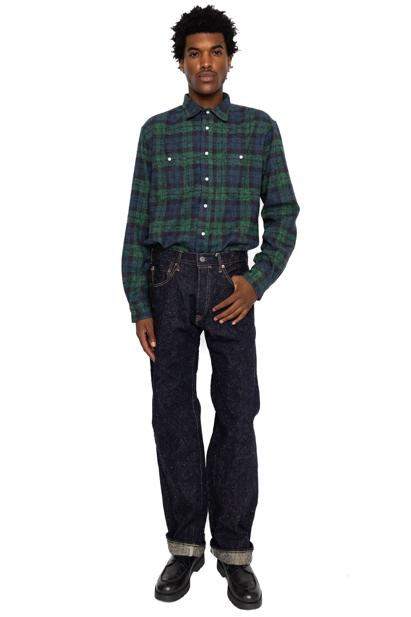 L/S 2 Pocket Work Shirt - Blackwatch Cotton Tweed Check