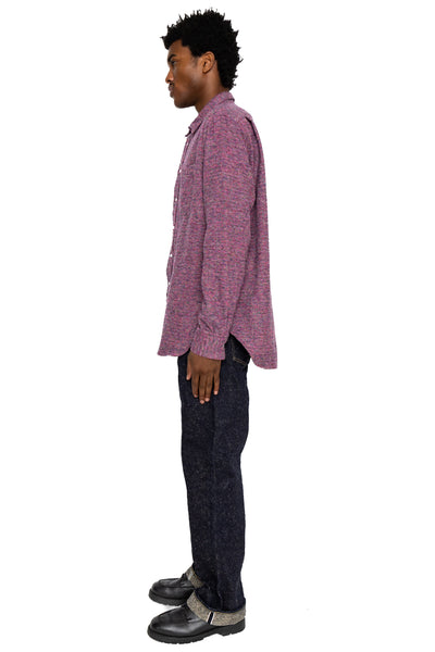 L/S 2 Pocket Work Shirt - Purple Cotton Tweed
