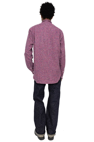 L/S 2 Pocket Work Shirt - Purple Cotton Tweed