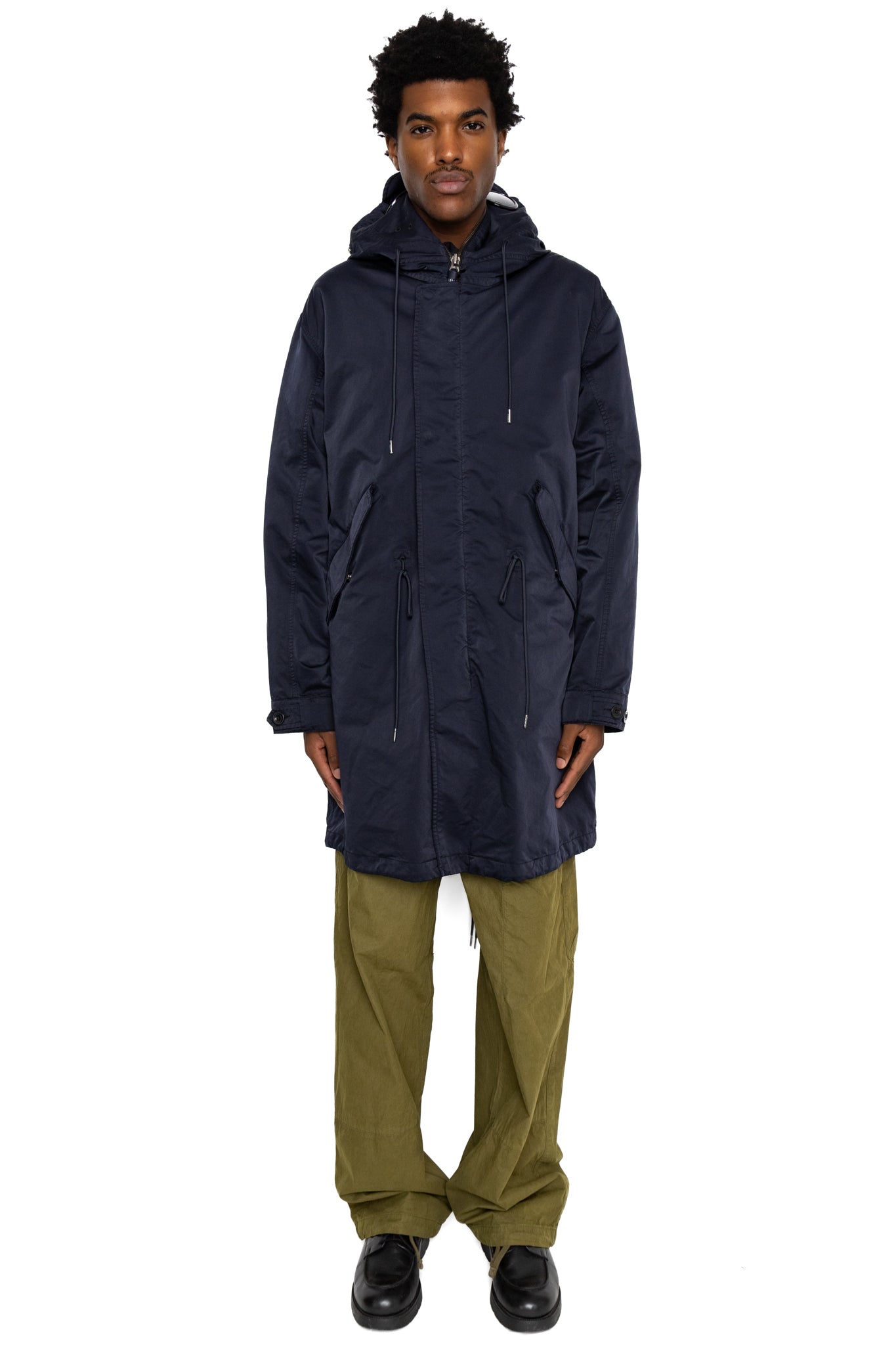 Long Jacket In Micro Kei - Total Eclipse