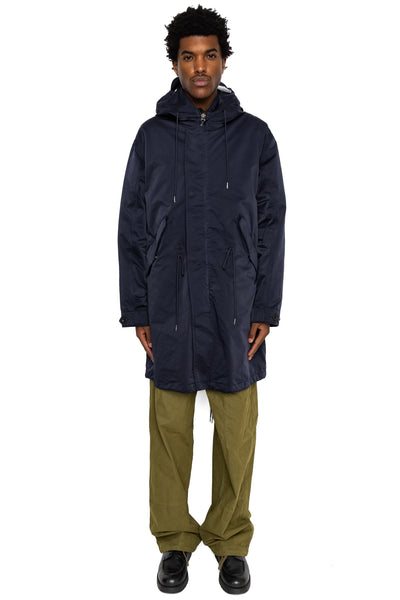 Long Jacket In Micro Kei - Total Eclipse