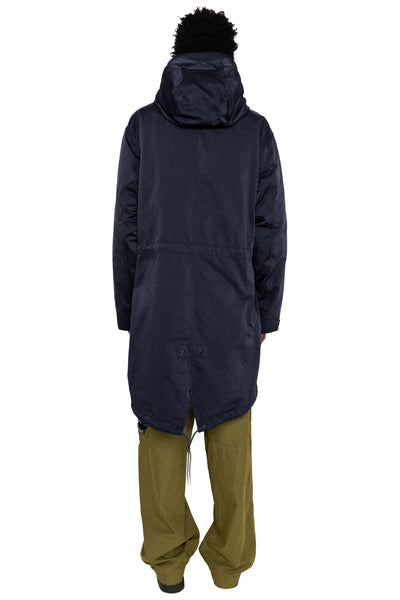 Long Jacket In Micro Kei - Total Eclipse
