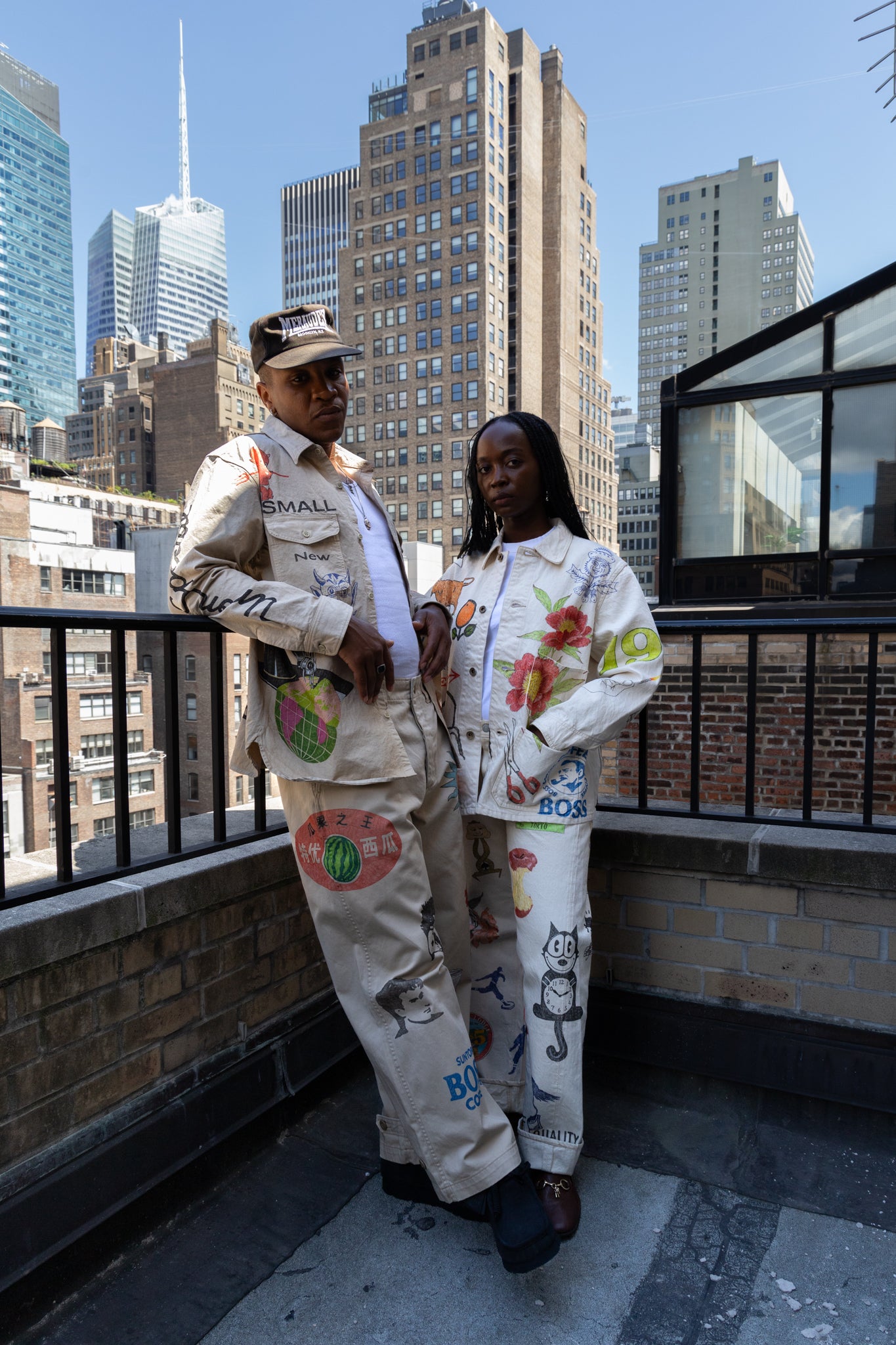 Custom Hand-Drawn M43 Field Trousers - Blue in Green Exclusive
