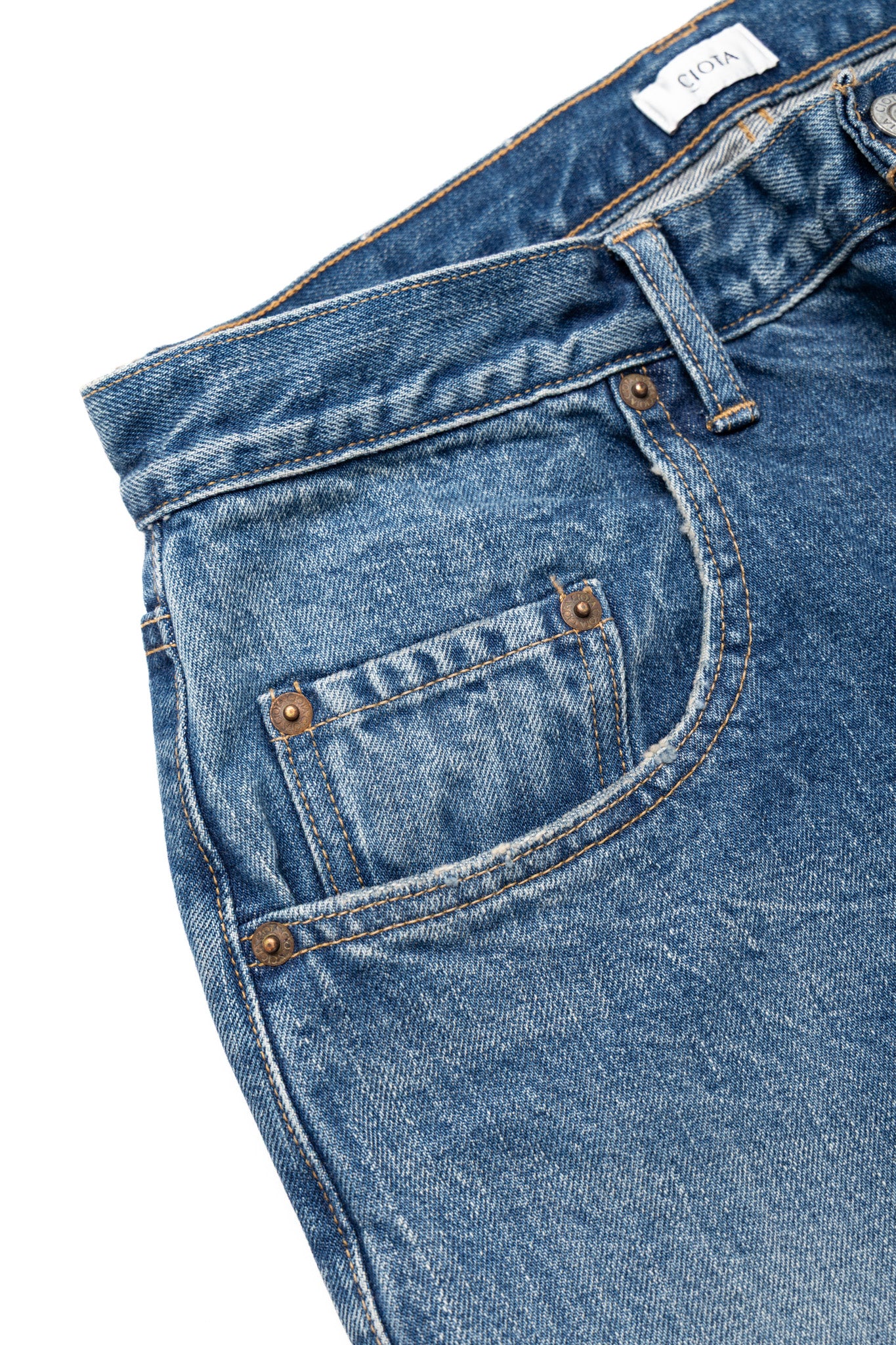 Baggy 5 Pocket Pants - Medium Dark Blue (Damage)