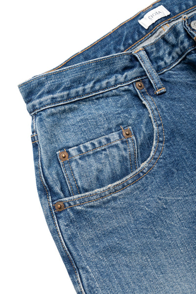 Baggy 5 Pocket Pants - Medium Dark Blue (Damage)