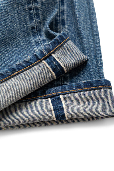 Baggy 5 Pocket Pants - Medium Dark Blue (Damage)