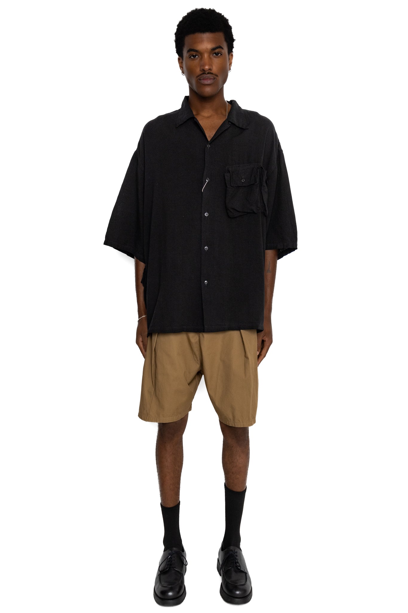 Kapital Soft Linen HUNTING NAM Aloha Shirt - Black – BLUE IN GREEN 