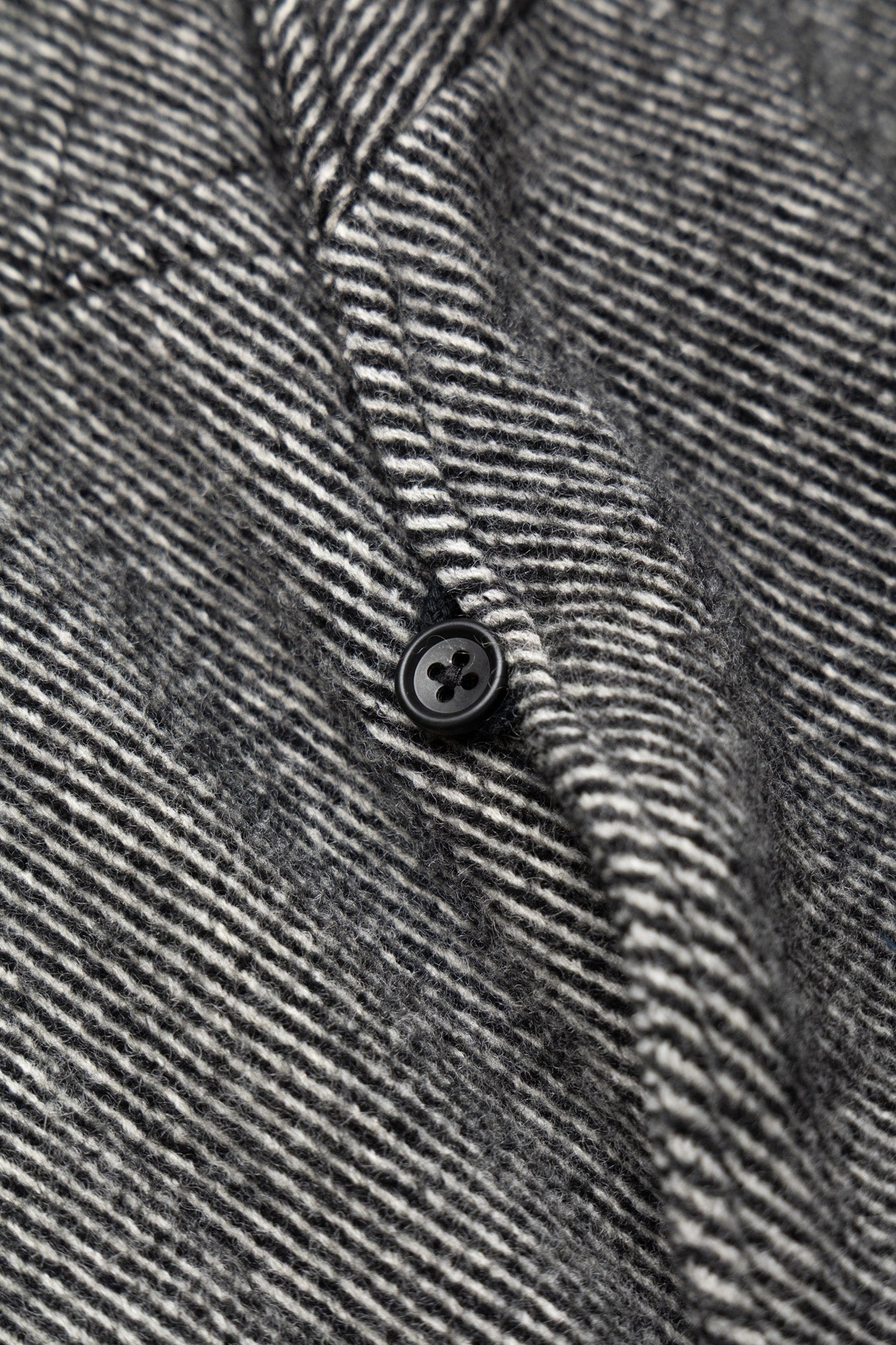 Smoking Jacket Wool Shaggy Twill - Black