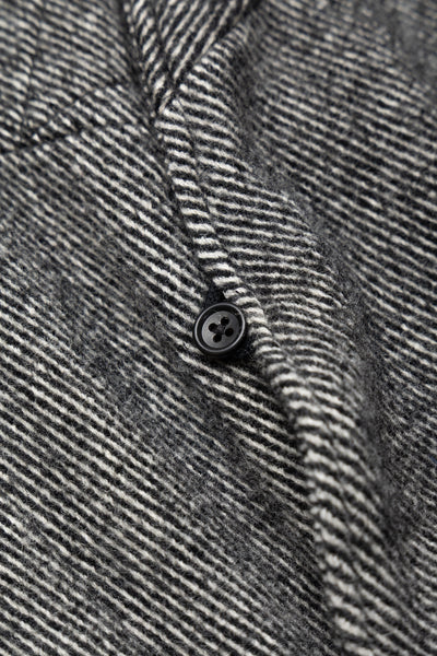 Smoking Jacket Wool Shaggy Twill - Black