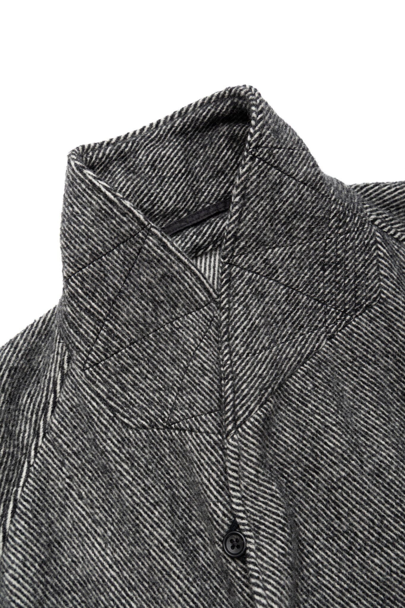 Smoking Jacket Wool Shaggy Twill - Black