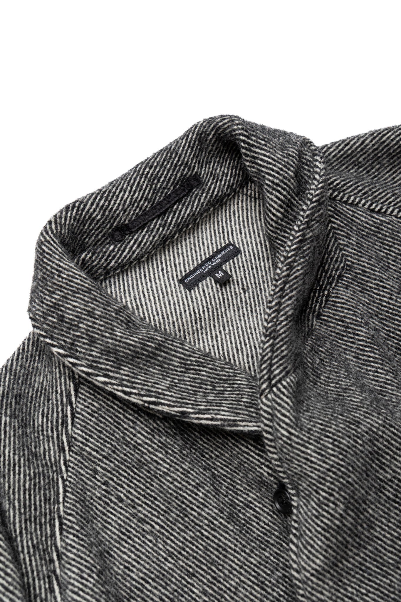 Smoking Jacket Wool Shaggy Twill - Black