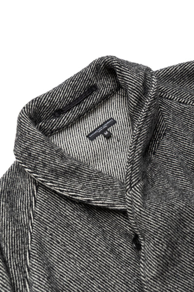 Smoking Jacket Wool Shaggy Twill - Black